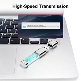 BORLTER CLAMP USB Stick 64 GB 2.0, USB Memory Stick Cute Blue Crystal Shaped USB Flash Drive Pendrive for External Data Storage