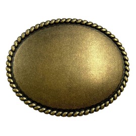 H11659 Oval Rope Edge Buckle Blank Plain Buckle Fits 1-1/2"(38mm) Belt Strap (Antique Brass)