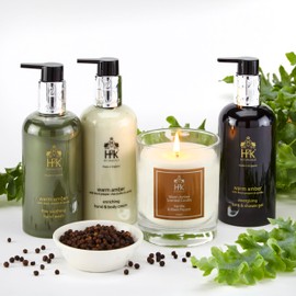 H2K Botanicals Warm Amber Black Pepper and Vanilla Energising Bath & Shower Gel 250ml
