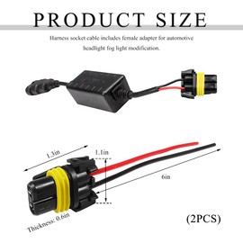 BWBWND 2PCS 9005 9006 HB3 HB4 Female Adapter Wiring Harness Sockets, Nylon 9012 H10 Car Lampholder Wire Connectors, 900-Series Pigtail Socket Replacement for Headlights Fog Lights