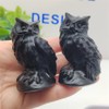 JRVIPSJ Natural Obsidian Owl Skull Crystal Owl Skull Crystal Figurine