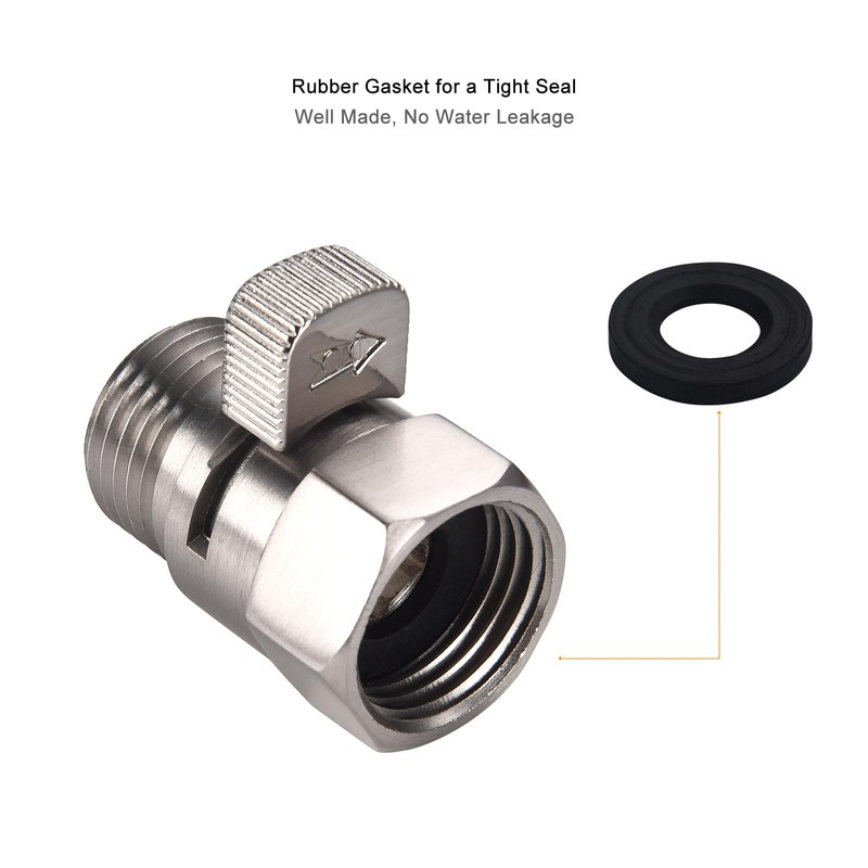 ChuangTim Brushed Nickel Water Flow Control Valve, 1/2" Shower Head