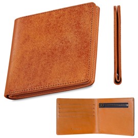 Fabrizio Ultra Thin Wallet, Men's, Women's, Bifold Thin Coin Purse, Easy to Use, Italian Leather, Made by Top Leather Craftsmen, Genuine Leather, YKK Zippers, Ormo
