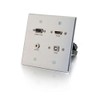 Legrand - C2G HDMI/VGA Wall Plate, Brushed Aluminum Pass Through