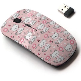 2.4G Wireless Mouse with Cute Pattern Design for All Laptops and Desktops with Nano Receiver - Cute Cats
