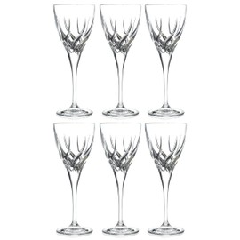 Barski Wine Glass - Goblet - Red Wine - White Wine - Water Glass - Stemmed Glasses - Set of 6 Goblets - Crystal like Glass - 8.3 oz. Beautifully - Cut Crystal - Designed Made in Europe