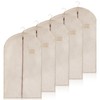 5 Packs Cotton Garment Bag for Hanging Clothes, 40" Breathable