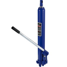 Hydraulic Long Ram Jack, 8 Tons/17363 lbs Capacity, with Single Piston Pump and Clevis Base, Manual Cherry Picker with Handlecolor: Blue