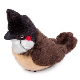 lilizzhoumax Simulation Red-eared Bulbul Plush Toy 16cm/6”, Cute Realistic Stuffed Animal Wild Bird Plush Toy Super Soft Red-cheeked Bulbul Plush Home Decoration Toys Gift for Kids bird collection