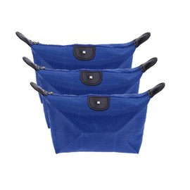 Travel Comestic Bag, Dumpling Shape Make Up Organiser, Portable Waterproof Toiletry Bag, Small Cosmetic Clutch Bag for Girls Women, darkblue