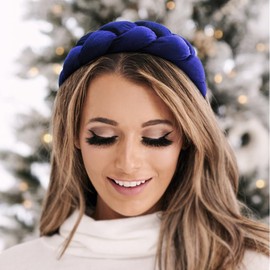DRESHOW Velvet Braided Headband Women's Costume Headband Wide Vintage Hair Bands Fashion Headbands for Women