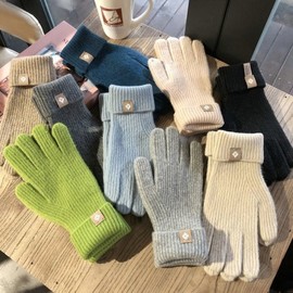 Lala 퓨어 울 핑거 니트 장갑(LALAW004) Pure Wool Finger Knit Gloves (LALAW004)
