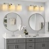 Mieloxiy 3-Light Square Bathroom Light Fixture, Brushed Nickel Modern Vanity