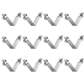 HARFINGTON 12pcs Double Button Kayak Paddle Snap Spring Clip 46x8mm 65Mn Spring Steel V-Shaped Hollow Lift Telescopic Locking Tube Pole Clips for Tent Umbrella Camping