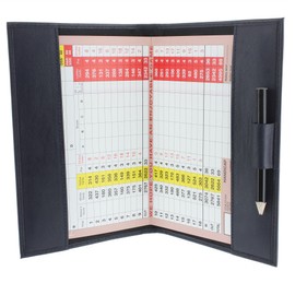 Large Leather Golf Card Holder 2314 - UK Irish and European Score Cards, navy, European