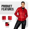 BRICK LANE Timeless Design Leather Jacket for Women | Genuine