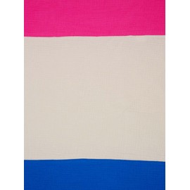 Zwillingsherz Muslin Square Scarf with Wool for Women Girls Boys - High-Quality Cotton Neckerchief with Block Stripes - Women's Scarf Transition Scarf - Knitted Goods Spring Summer Autumn, Pink,