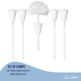 Don Aslett Johnny Mop | Set of 5 Toilet Brushes | 14" Handle to Easily Clean Toilet or Shower | Scratch Free Bowl Swab | Safe to Use with Your Favorite Toilet Bowl Cleaner