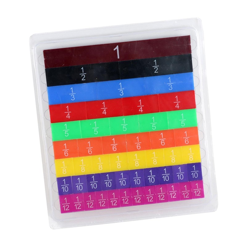Milageto 51Pcs Rainbow Fraction Tiles, Fraction Bars Math Manipulatives, Fraction