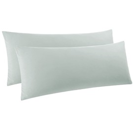 PiccoCasa Set of 2 Cushion Covers, 50 x 150 cm, Side Sleeper Pillow Cover, Long with Microfibre Zip, for Body Pillow, Sleeping Pillow, Light Grey