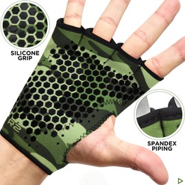 RDX Weight Lifting Gloves Grips, Gym Fitness Workout, Anti Slip Ventilated Open Back Gripper, Strength Training HIIT Exercise Deadlift, Men Women Cycling Rowing Climbing Hanging Pull Ups Gymnastics