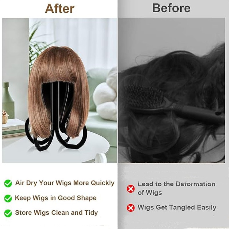 WADY Collapsible Wig Stand Holder - Portable Travel-Friendly Styrofoam Head