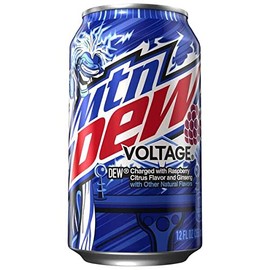Mountain Dew Voltage Raspberry Citrus - with a Munchie Box Coaster (12 Oz Cans) (Voltage (Pack of (12) 12Oz Cans))