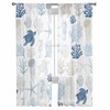 Blue Nautical Ocean Sheer Curtains 84 Inch Length 2 Panels