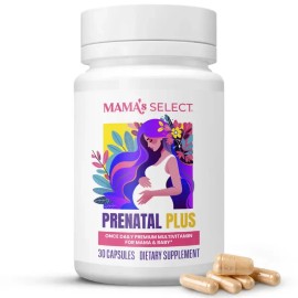 Mama’s Select Prenatal Vitamins – Methylated Folate & B Vitamins, MTHFR Safe, Vegan, Biotin-Free, Allergen-Free, Gentle on Stomach, Daily Pregnancy Support
