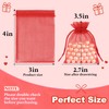 Crweety 50 Pcs Red Organza Bags 3x4 In, Small Mesh