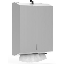 Comercial Paper Towel Dispenser Wall Mount, Brushed Stainless Steel Hand Towel Dispenser with Lock, Large Capacity 400 C-Trifold Multifold Paper Towel Holder for Bathroom Kitchen Office Public Places