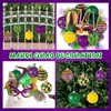 16Pcs Mardi Gras Ball Ornaments, Shatterproof Mardi Gras Decoration Tree