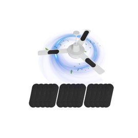 15 Pack Ceiling Fan Filters for Blades, Air Fan Filters for Ceiling Fan Blades with Activated Charcoal for Common Household Contaminants, Unscented Coconut Carbon Universal Ceiling Fan Air Purifiers