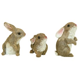 Design Toscano QM92008 The Bunny Den Rabbits - Estatuas de Animales para Interiores y Exteriores, 3 Pulgadas de Ancho, 4 Pulgadas de Profundidad, 5 Pulgadas de Alto, Acabado a Todo Color