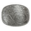 Antique Silver Floral with Rope Edge Western Belt Buckle