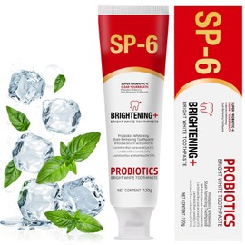 Sp-6 Ultra Whitening Toothpaste, Deep Cleaning Care Sp 6 Toothpaste, ProbioticSp-6 Brightening Toothpaste Fresh Breath, Promotes Healthy Teeth and Gums(4.2 Oz x 2)