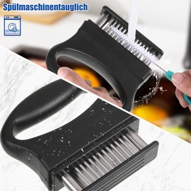 WUISOLQP Steaker Meat Tenderiser, Removable Steaker for Meat with Cleaning Brush & 48 Stainless Steel Ultra Sharp Needle Blades for Tendering Beef/Chicken/Pork