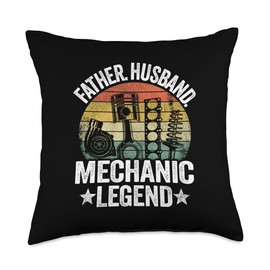 Garage & Classic Car Mechanic Gifts For Men Father Husband Legend Garage Car Guy Dad Mechanic Throw Pillow, 18x18, Multicolor
