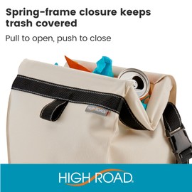 High Road TrashStash - Bolsa de basura colgante para coche con tapa de cierre y contenedor impermeable para coches, SUV y camiones, capacidad para 3 galones de basura para coche