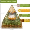 Hopeseed Orgone Pyramid for Positive Energy, Orgonite Natural Peridot&White Crystal