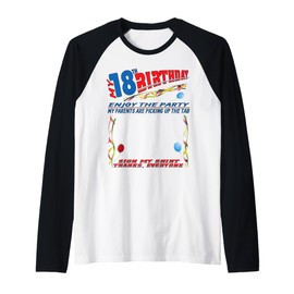 It's My 18th Birthday women and girl Sign My Shirt Bday Raglan Baseball Tee