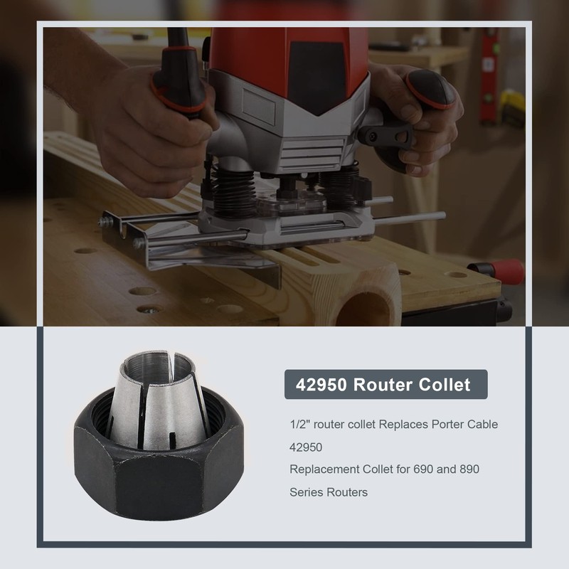 Thaekuns 42950 1/2- inch Router Collet Fit for Porter Cable