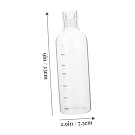 GRIRIW Clear Plastic Water Bottle with Scale Large Capacity Portable Sports Bottle for Hiking Yoga Fitness and Outdoor Activities Lightweight Leak Design