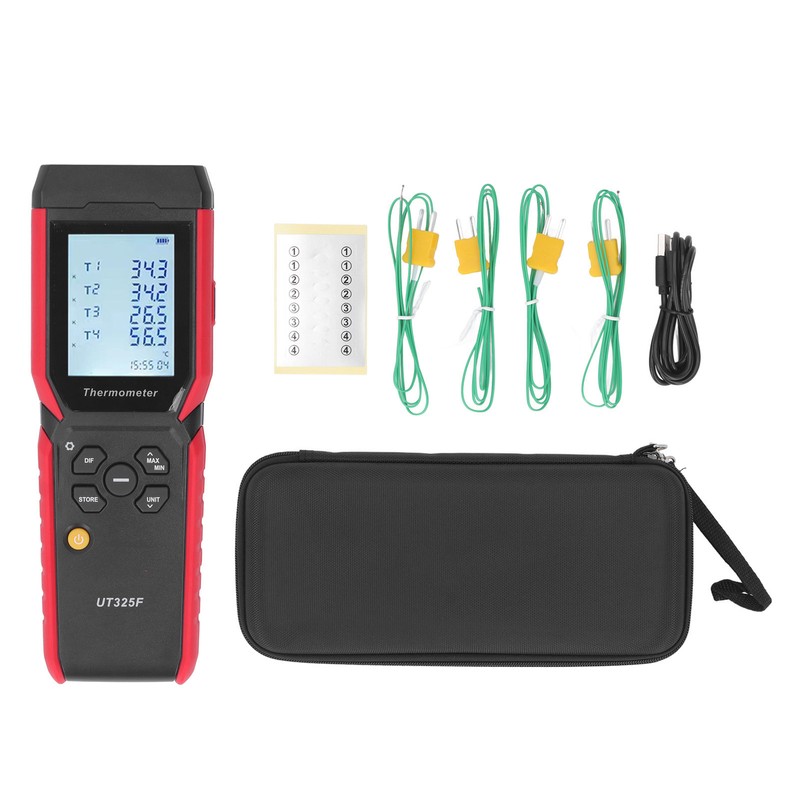 Temperature Thermocouple Thermometer High Accuracy 4 Channel Digital Thermometer for