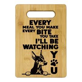 Qehe Bdoberman Dog Cutting Boards for Kitchen, Doberman Gifts, Bamboo Cutting Board Dog, Every Meal You Make Every Bite You Take Bdoberman Dog Decorative Cutting Boards for Kitchen, Dog Lover Gifts