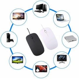 USB Wired Mouse 3.0-Ultra-Slim Mice Optical with 1600 DPI-Wired Optical Mouse For Gaming Home Office Business-Lightweight & Comfortable Wired Mice Compatible With Mac Desktop Linux Laptop (WHITE)