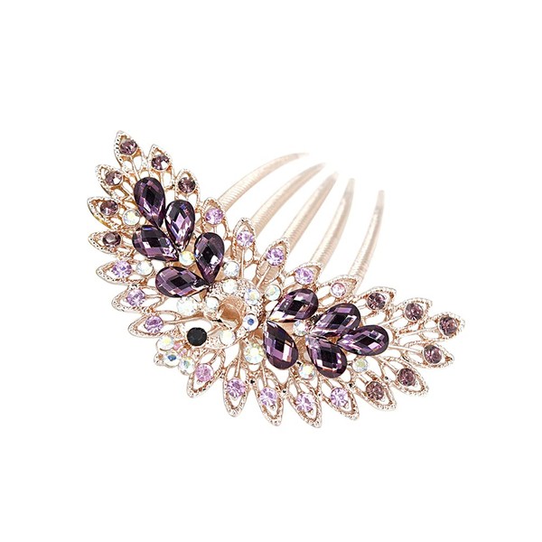 Rhinestone Hair Comb Peacock Hair Combs Hair Comb Crystal Side Comb Vintage Hair Accessories for Women Girls Wedding Simple Fashionable