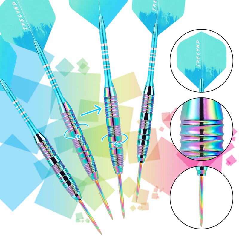 Trecynd Darts Metal Tip Set 3 Aluminum Shaft Metal Dart