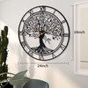 Dankeit Tree of Life Wall Clock, 24Inch Metal Black Family