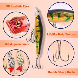 Advent Calendar Fishing Christmas Countdown 24 Days Fishing Lures Set for Fishing Lover, Xmas Advent Calendar Fishing Set Blind Box Surprise Gift for Men Husband Father Grandpa (24 Days)
